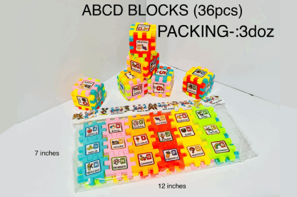 ABCD Block Set (36pcs, 7 inches by 12 inches)