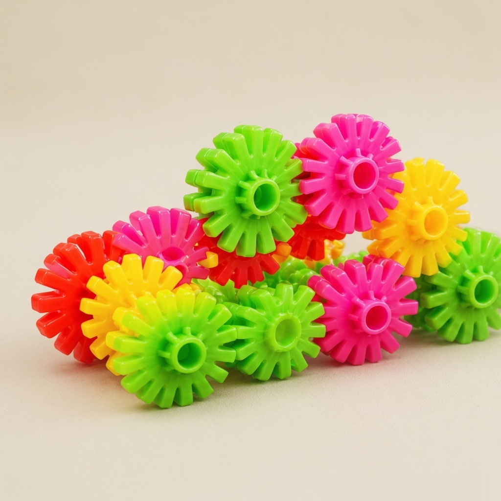 25 Piece Kids Plastic Gear/ Alphbet Building Blocks - Gear Pieces