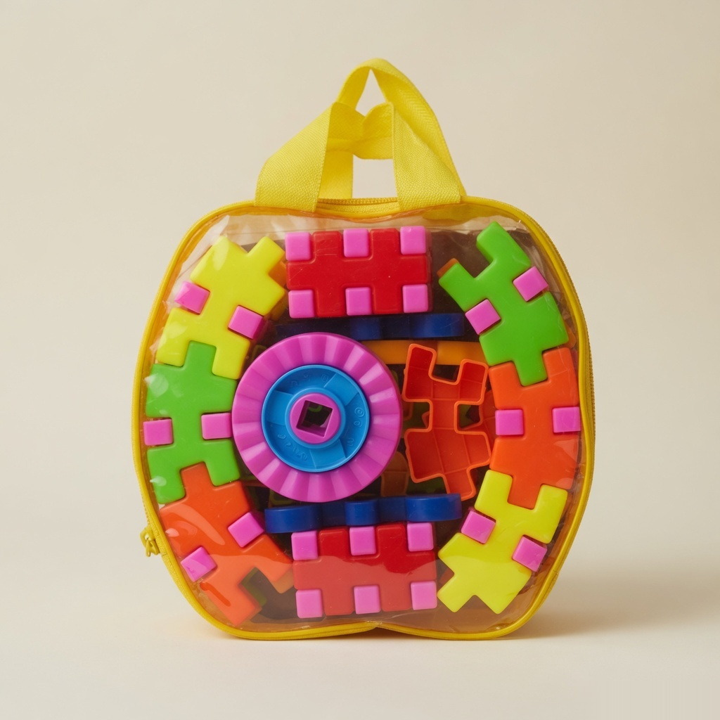 60 Piece Kids Plastic Imagination Blocks