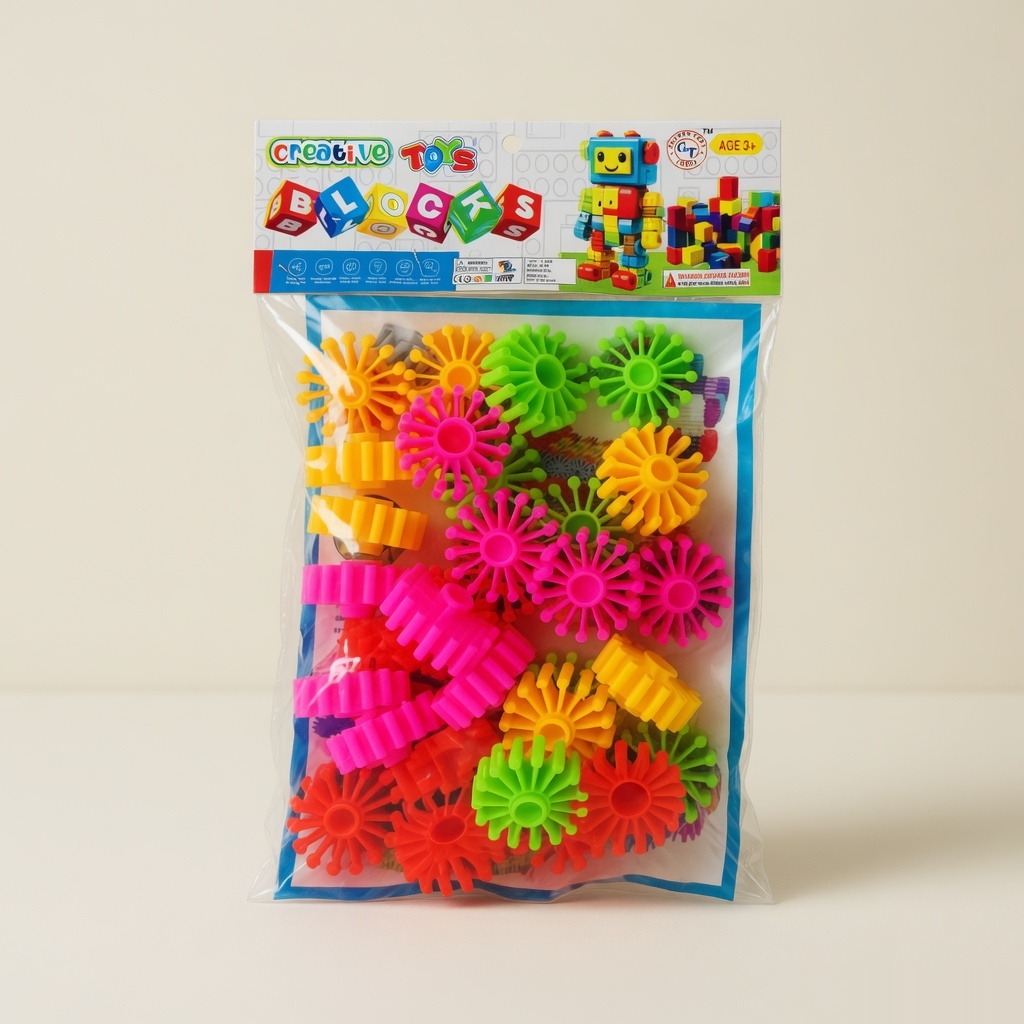 18 Piece Kids Plastic Jumbo Gear Blocks