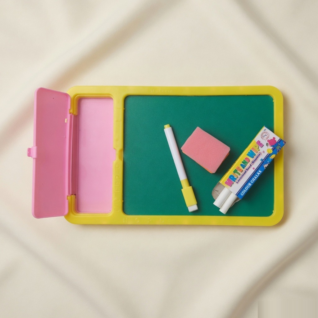 Kids Geometry Write And Wipe Slate - Chalkboard Side