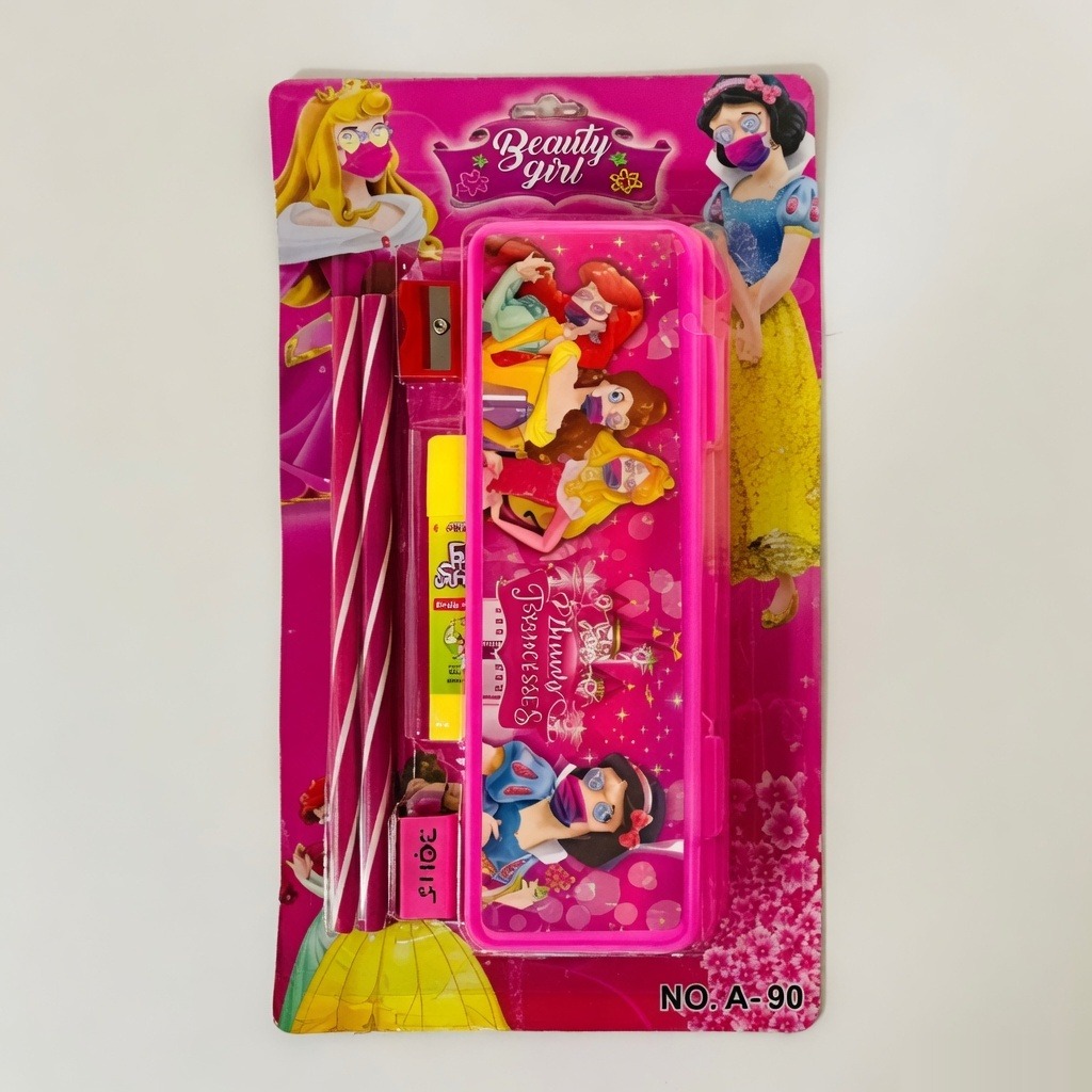 Beauty Girl A 90 Kids Stationery Set - Front