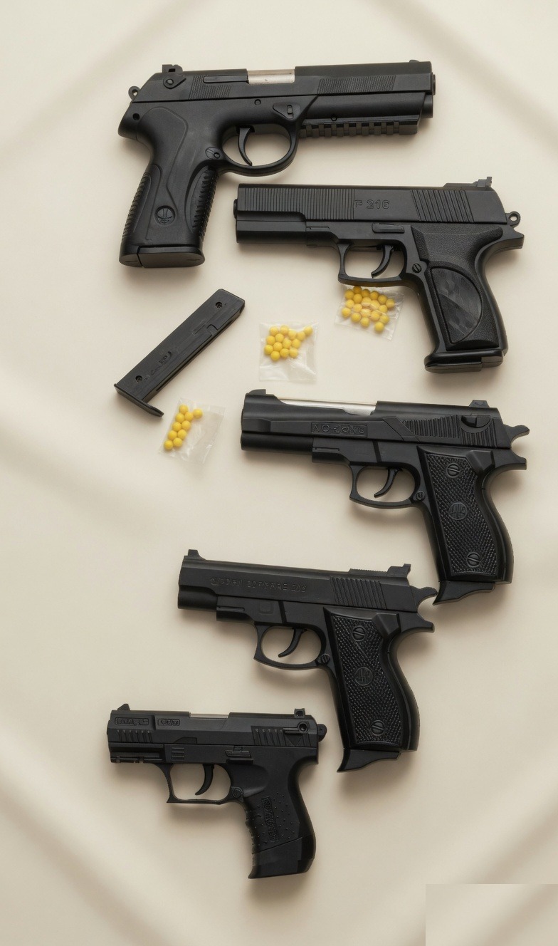 Plastic Toy Pistol Set With Pellets